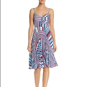 NEW Parker Pleated Striped Magna Dress, Size 4